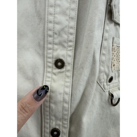 Vintage Ralph Lauren Vest Womens 2X Beige Safari Button Up Cotton Lightweight - Picture 3 of 9